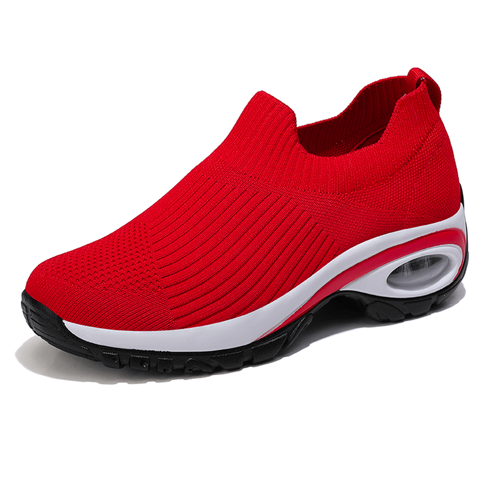Women's Slip-On Mesh Platform Sneakers Breathable Wedge Walking Shoes