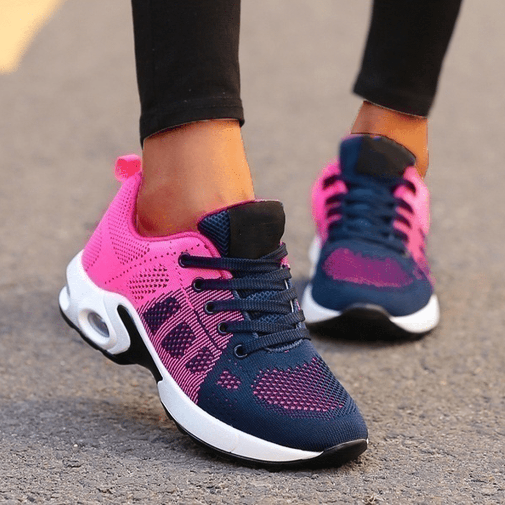 Women's Platform Mesh Running Shoes Breathable Lightweight Chunky Sports Sneakers
