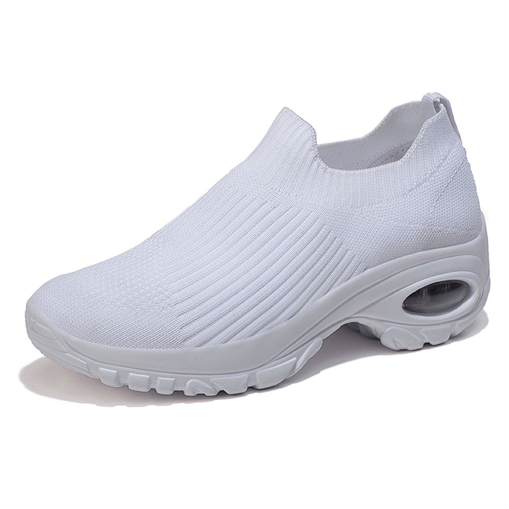 Women's Slip-On Mesh Platform Sneakers Breathable Wedge Walking Shoes