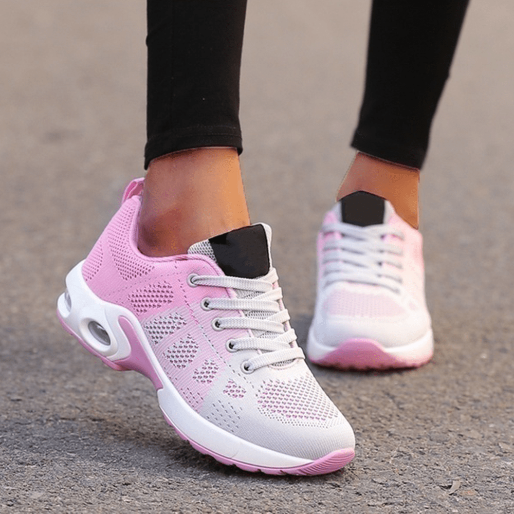 Women's Platform Mesh Running Shoes Breathable Lightweight Chunky Sports Sneakers