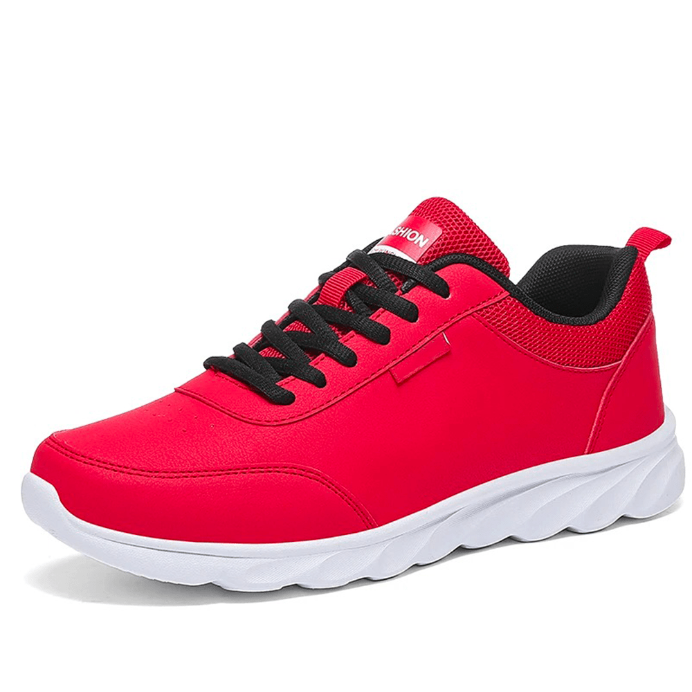 Men's Waterproof Casual Sneakers with Thick Cushioned Sole and Lace-Up Closure