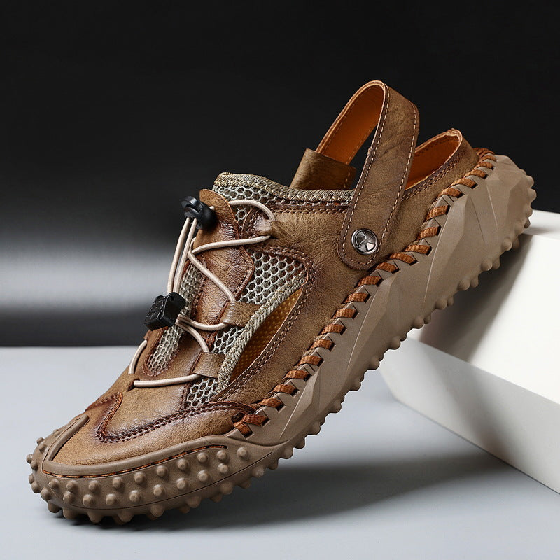 Herresandaler med lukket tå, snøre og slingback til stranden