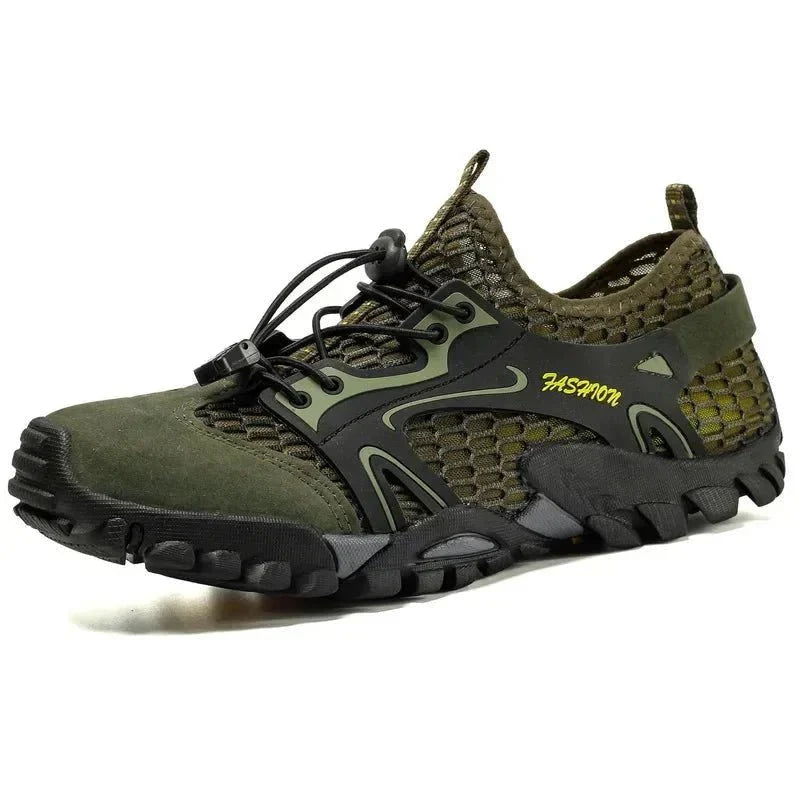 Men's Hiking Shoes Lace Up Closed Toe Low Top Walking Sneakers