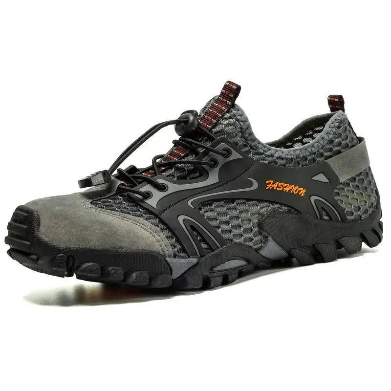 Men's Hiking Shoes Lace Up Closed Toe Low Top Walking Sneakers