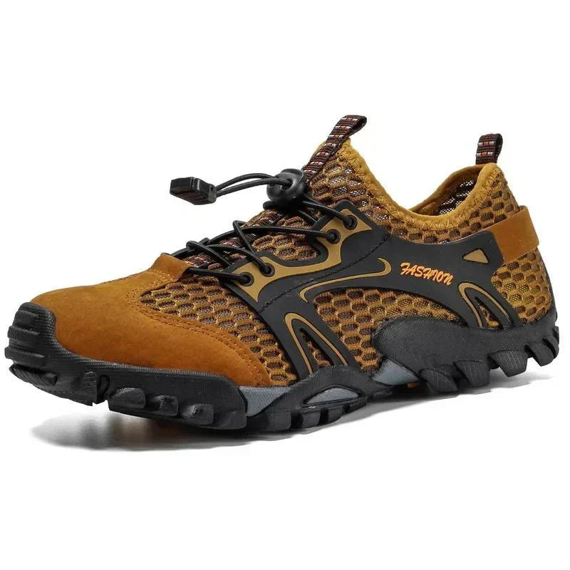 Men's Hiking Shoes Lace Up Closed Toe Low Top Walking Sneakers
