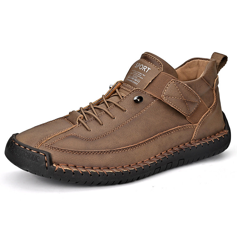 Zapatillas ortopédicas para hombre de cuero, casuales, sin cordones, para caminar
