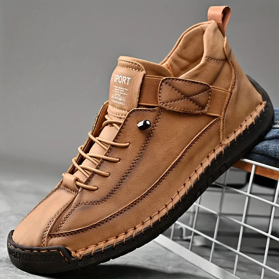 Pantofi sport ortopedici pentru bărbați, din piele, casual, slip-on, pentru mers pe jos