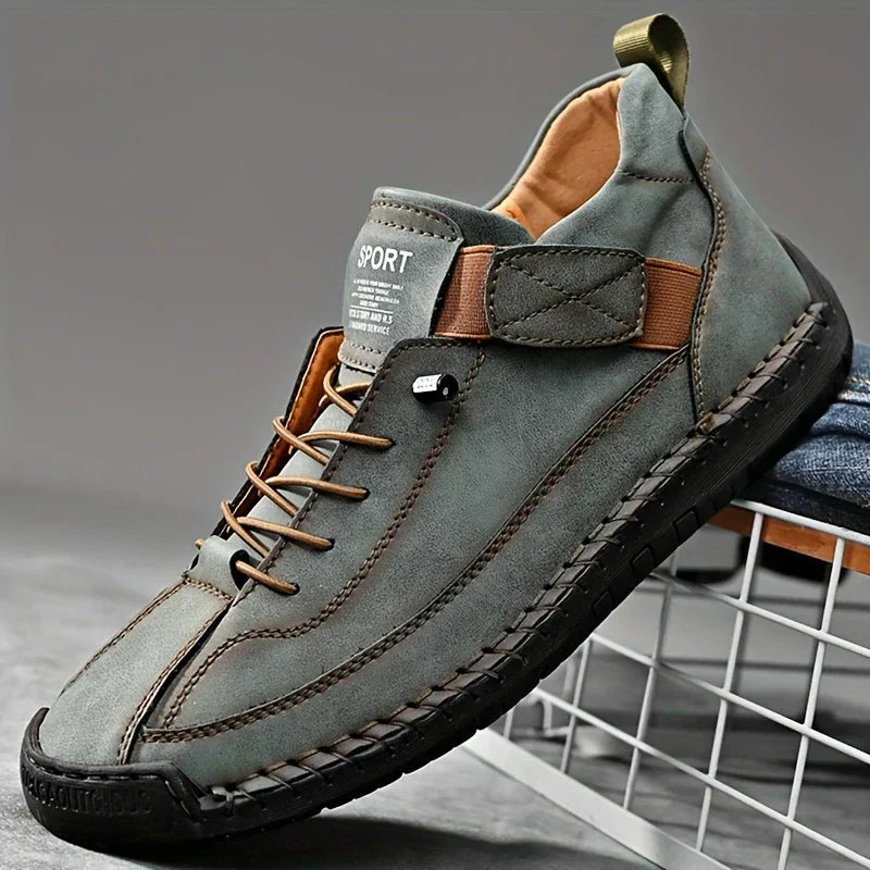 Pantofi sport ortopedici pentru bărbați, din piele, casual, slip-on, pentru mers pe jos