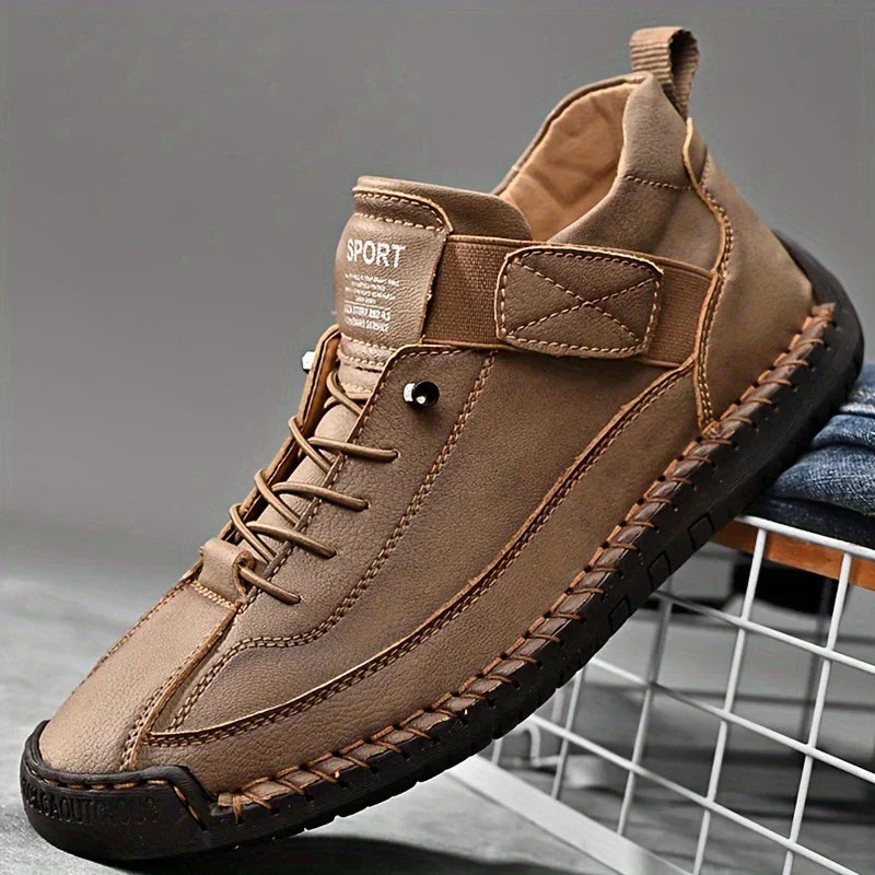 Pantofi sport ortopedici pentru bărbați, din piele, casual, slip-on, pentru mers pe jos