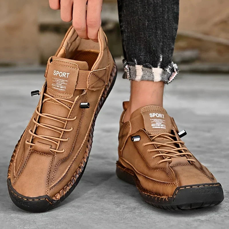 Pantofi sport ortopedici pentru bărbați, din piele, casual, slip-on, pentru mers pe jos