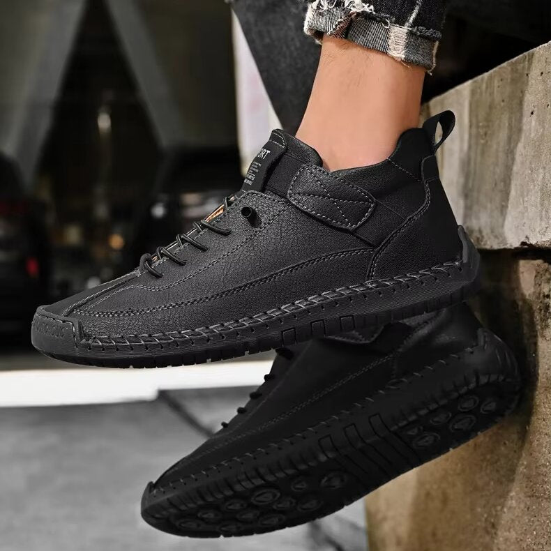 Pantofi sport ortopedici pentru bărbați, din piele, casual, slip-on, pentru mers pe jos