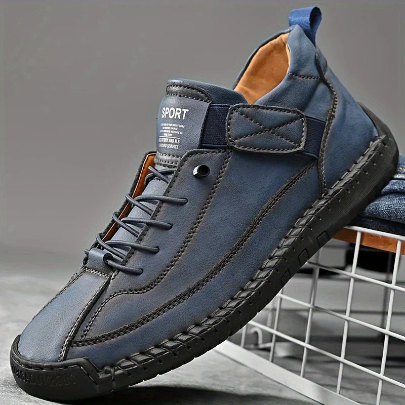 Pantofi sport ortopedici pentru bărbați, din piele, casual, slip-on, pentru mers pe jos