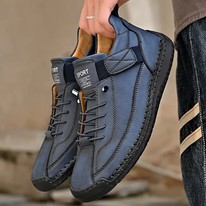 Pantofi sport ortopedici pentru bărbați, din piele, casual, slip-on, pentru mers pe jos