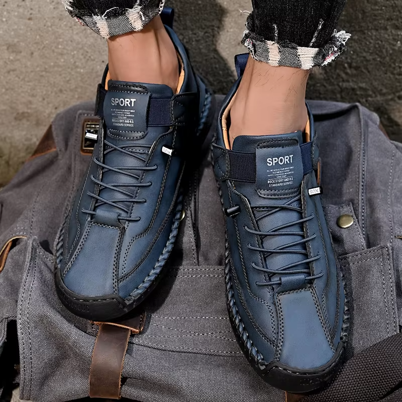 Pantofi sport ortopedici pentru bărbați, din piele, casual, slip-on, pentru mers pe jos