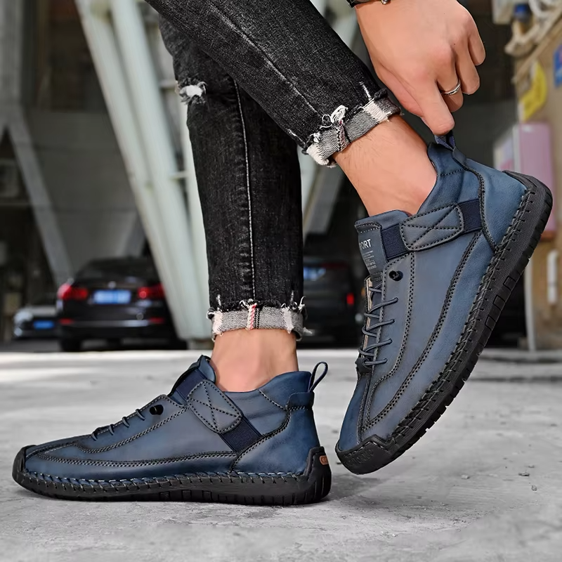 Pantofi sport ortopedici pentru bărbați, din piele, casual, slip-on, pentru mers pe jos