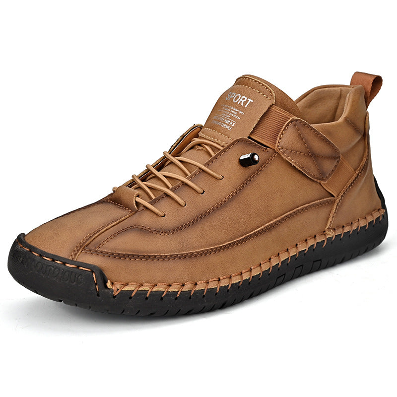 Zapatillas ortopédicas para hombre de cuero, casuales, sin cordones, para caminar
