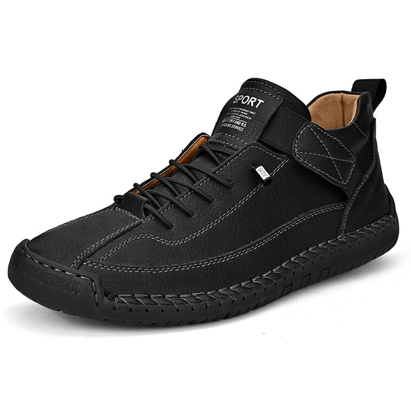 Zapatillas ortopédicas para hombre de cuero, casuales, sin cordones, para caminar