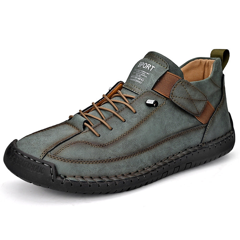 Zapatillas ortopédicas para hombre de cuero, casuales, sin cordones, para caminar
