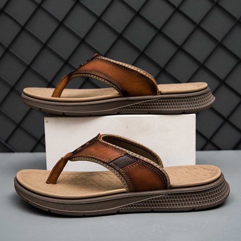 Men's Flip Flops Open Toe Wide Strap Thong Sandals