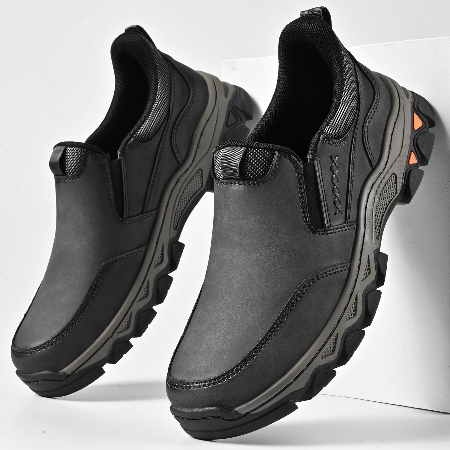Zapatos ortopédicos para hombre, tipo slip-on, de cuero, casuales para caminar