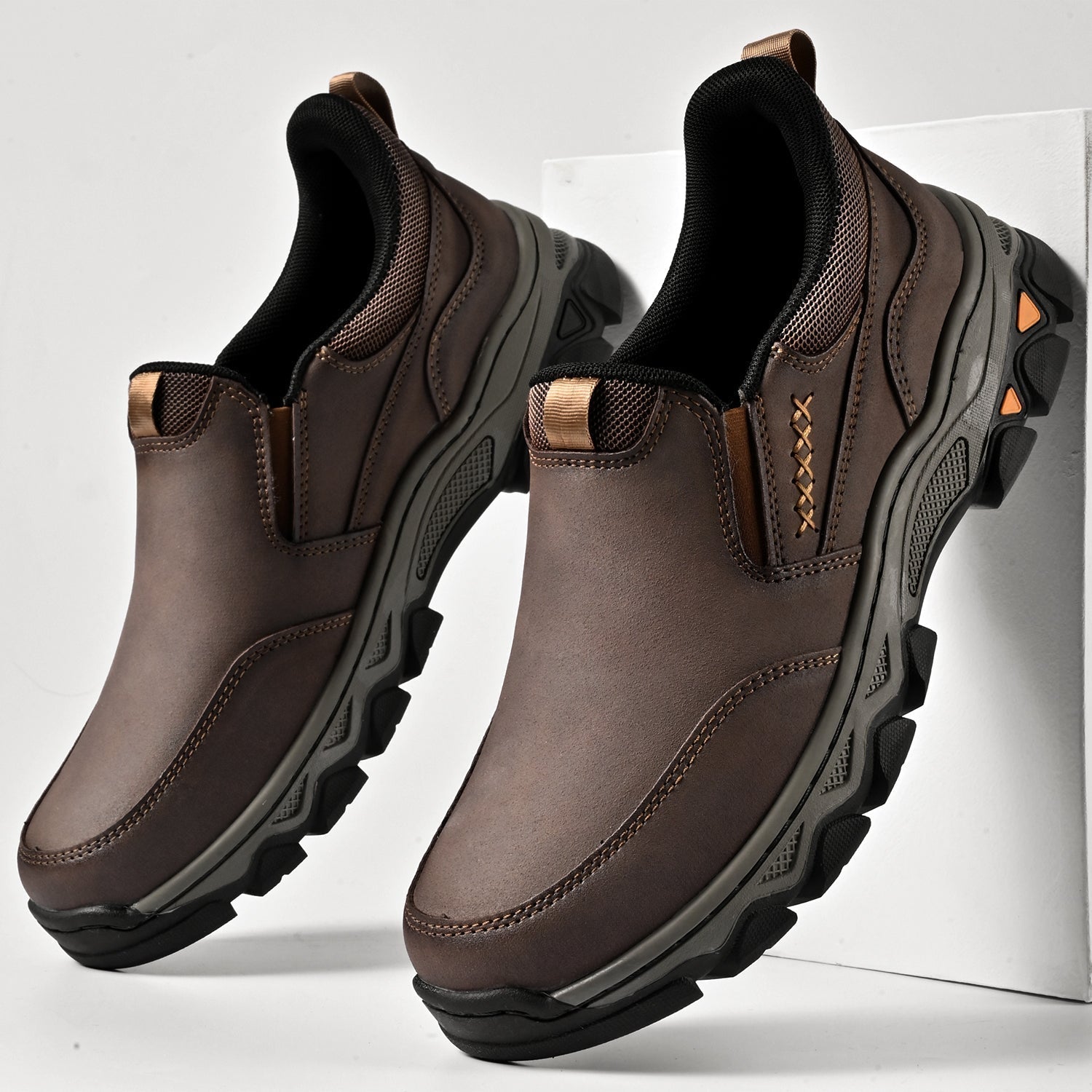Pantofi ortopedici pentru bărbați, slip-on, din piele, casual, pentru mers pe jos