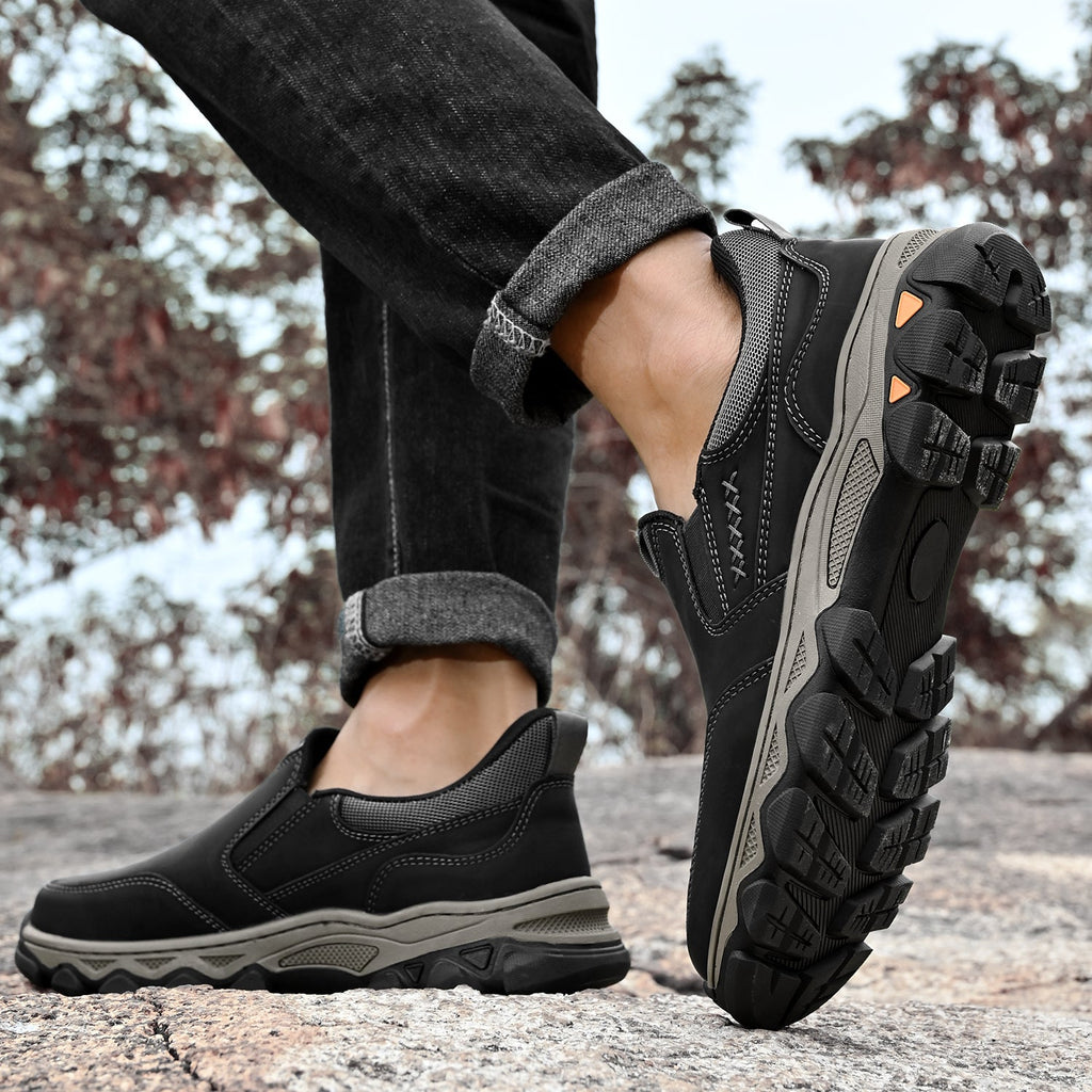 Pantofi ortopedici pentru bărbați, slip-on, din piele, casual, pentru mers pe jos