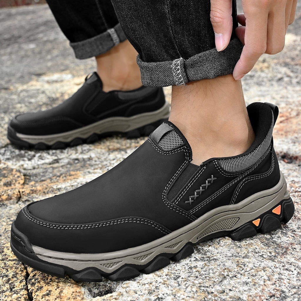 Pantofi ortopedici pentru bărbați, slip-on, din piele, casual, pentru mers pe jos