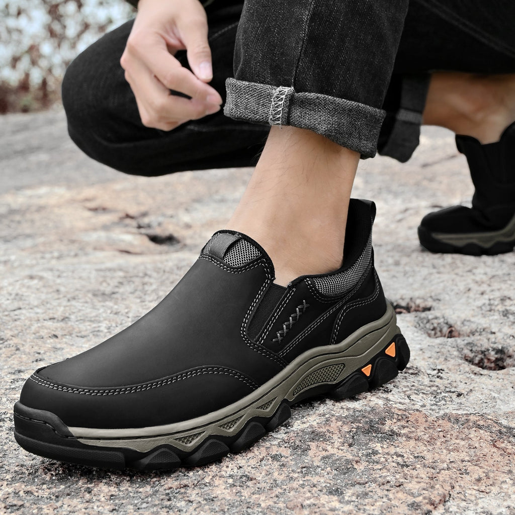 Pantofi ortopedici pentru bărbați, slip-on, din piele, casual, pentru mers pe jos