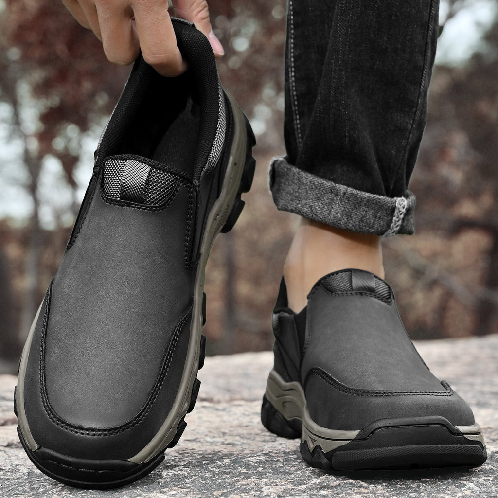 Pantofi ortopedici pentru bărbați, slip-on, din piele, casual, pentru mers pe jos
