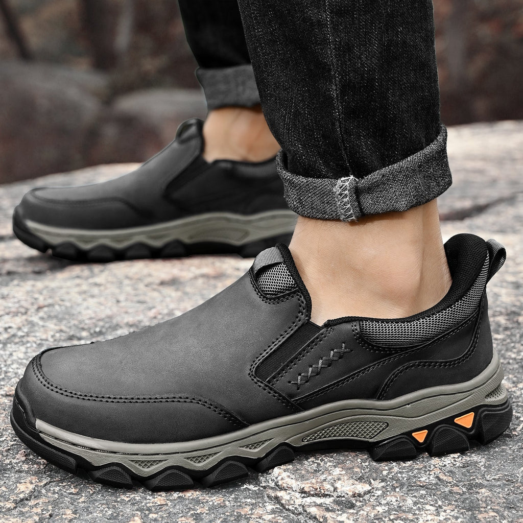 Pantofi ortopedici pentru bărbați, slip-on, din piele, casual, pentru mers pe jos