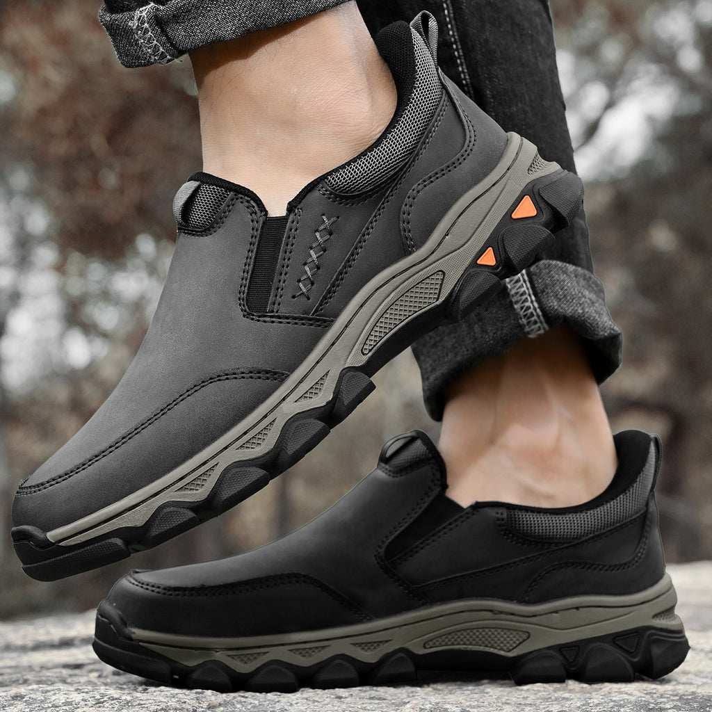 Pantofi ortopedici pentru bărbați, slip-on, din piele, casual, pentru mers pe jos