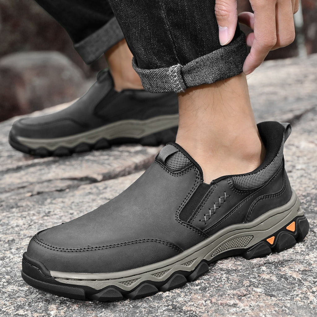 Pantofi ortopedici pentru bărbați, slip-on, din piele, casual, pentru mers pe jos