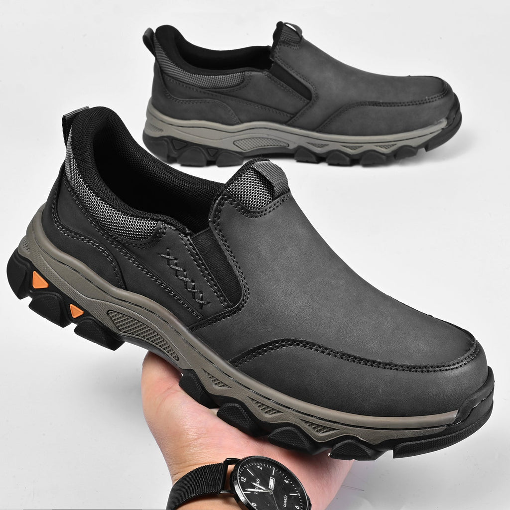 Pantofi ortopedici pentru bărbați, slip-on, din piele, casual, pentru mers pe jos