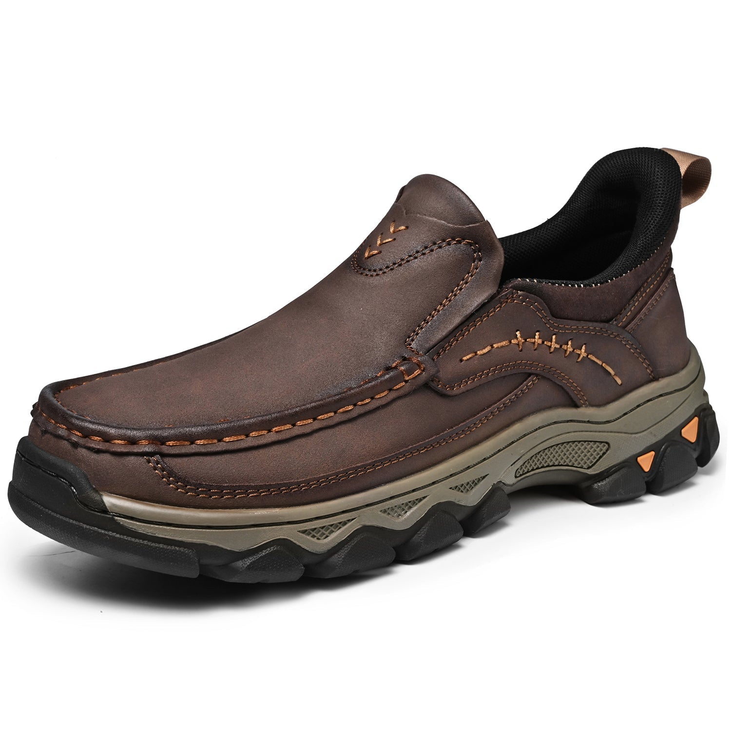 Pantofi ortopedici pentru bărbați, slip-on, din piele, casual, pentru mers pe jos