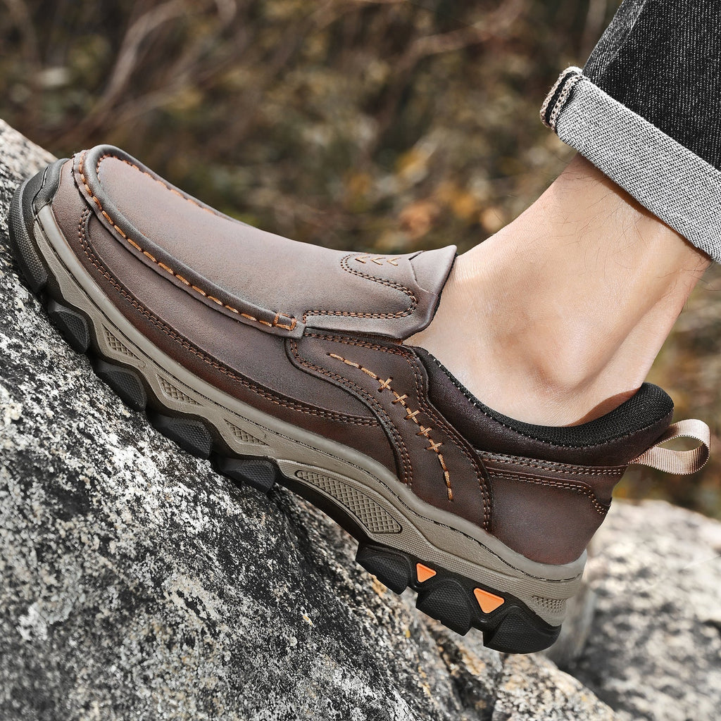 Pantofi ortopedici pentru bărbați, slip-on, din piele, casual, pentru mers pe jos