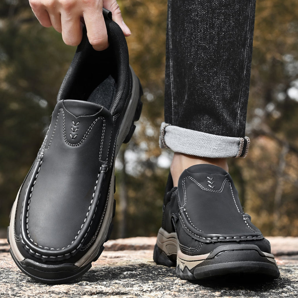Pantofi ortopedici pentru bărbați, slip-on, din piele, casual, pentru mers pe jos