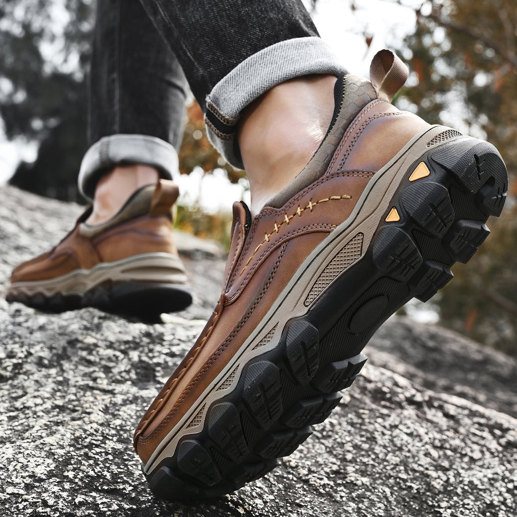 Pantofi ortopedici pentru bărbați, slip-on, din piele, casual, pentru mers pe jos