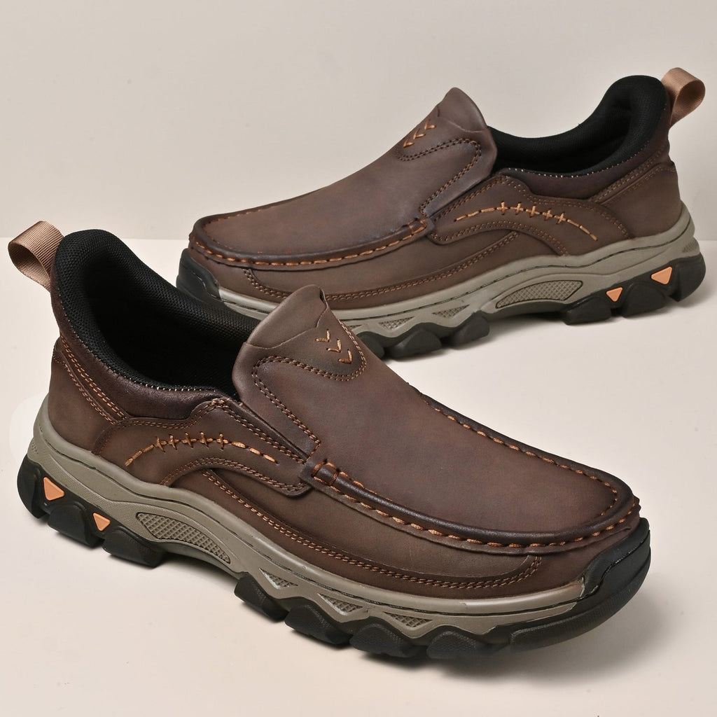 Pantofi ortopedici pentru bărbați, slip-on, din piele, casual, pentru mers pe jos