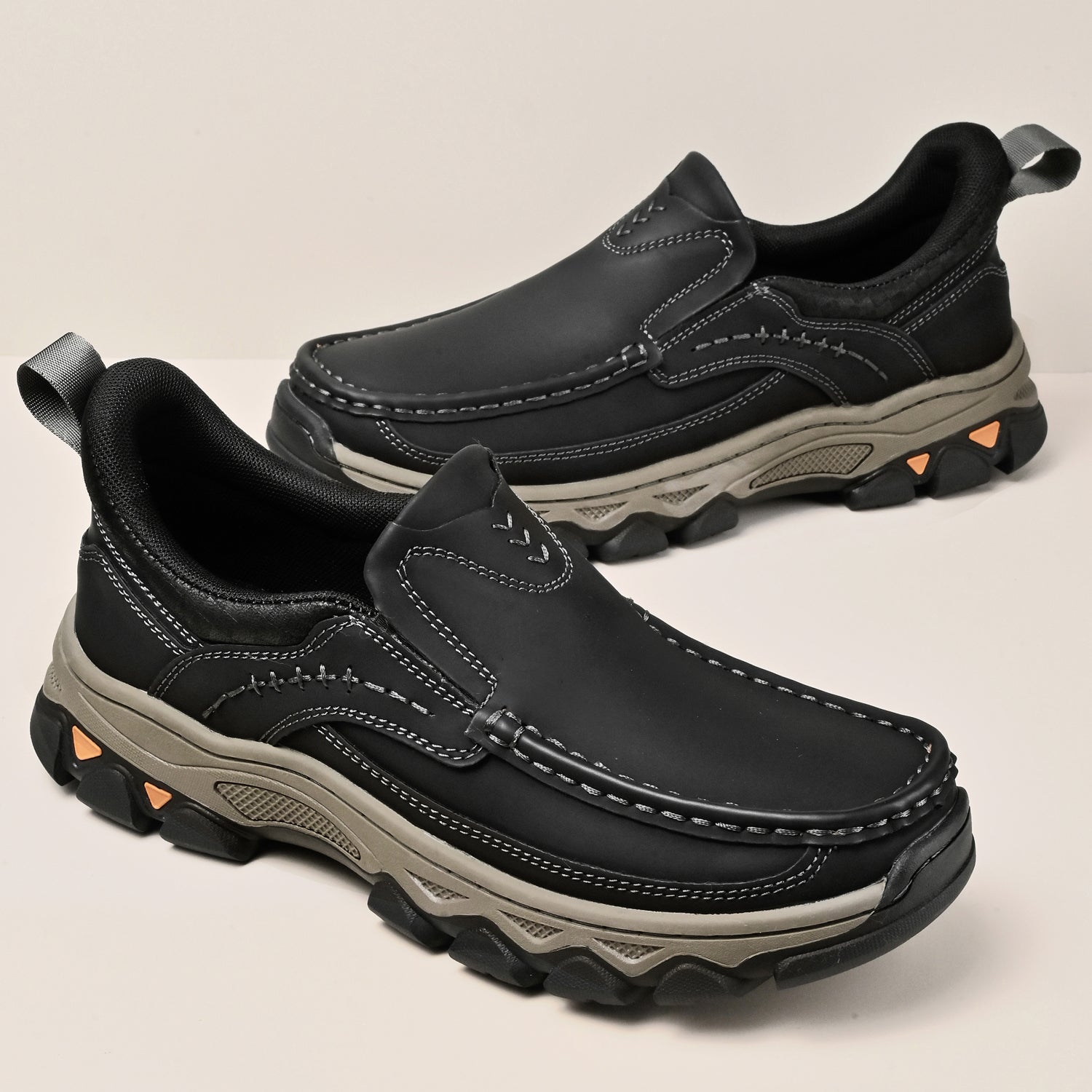 Pantofi ortopedici pentru bărbați, slip-on, din piele, casual, pentru mers pe jos