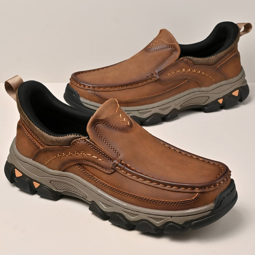 Pantofi ortopedici pentru bărbați, slip-on, din piele, casual, pentru mers pe jos