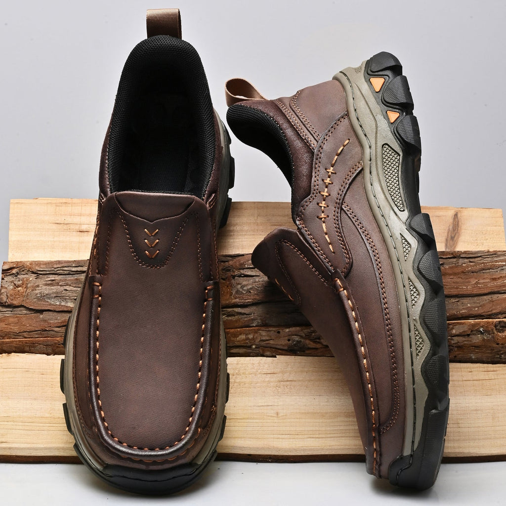 Pantofi ortopedici pentru bărbați, slip-on, din piele, casual, pentru mers pe jos