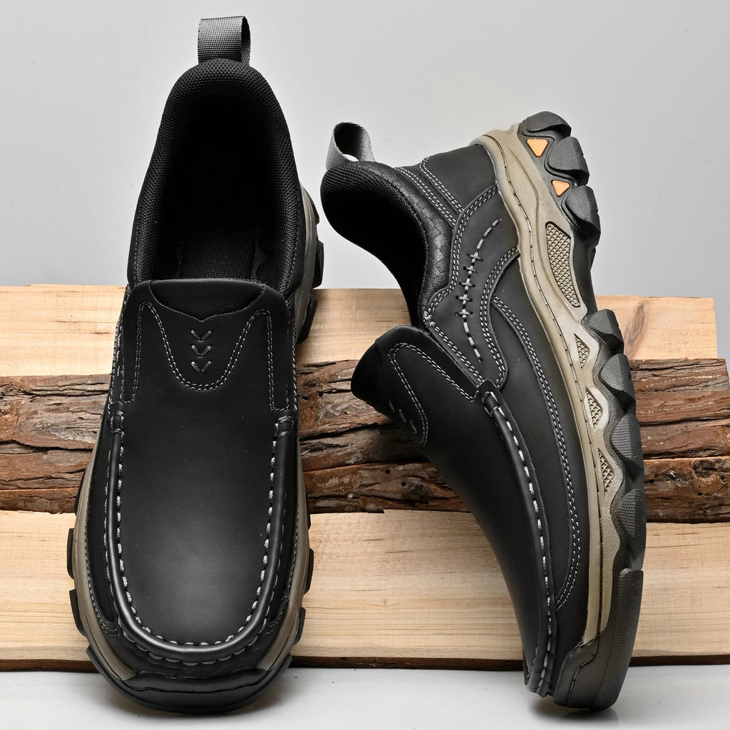 Pantofi ortopedici pentru bărbați, slip-on, din piele, casual, pentru mers pe jos