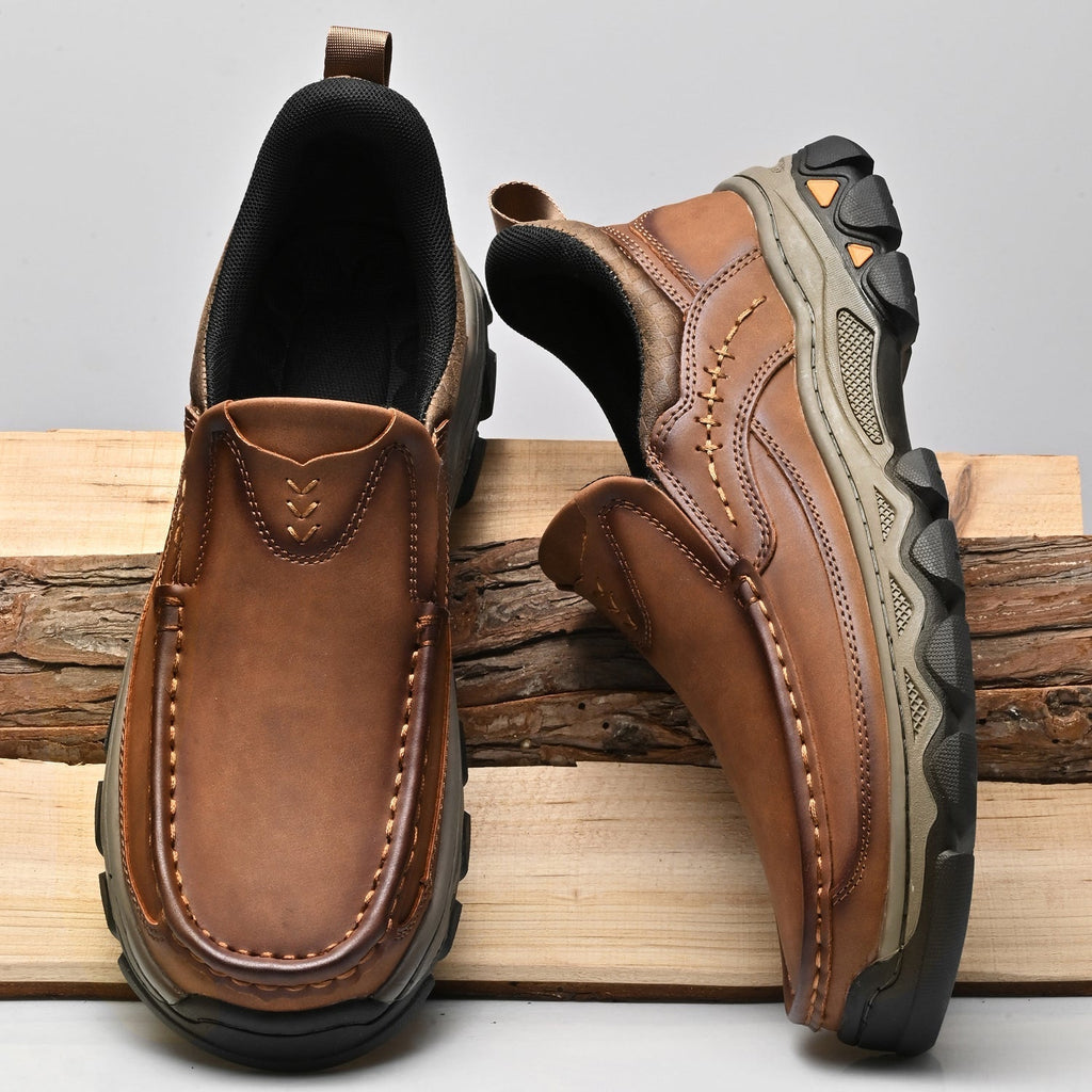 Pantofi ortopedici pentru bărbați, slip-on, din piele, casual, pentru mers pe jos