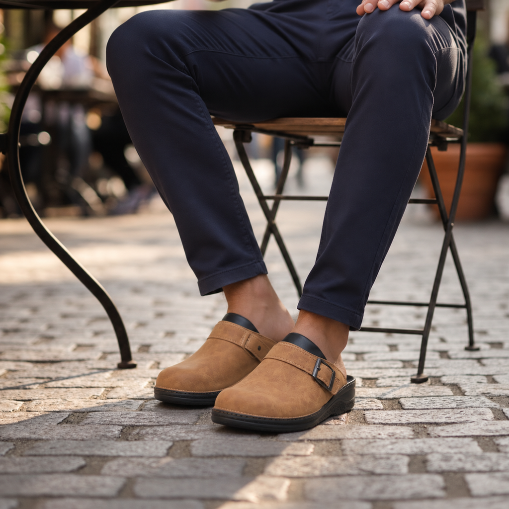 Pantofole da uomo casual con suola piatta e tallone aperto