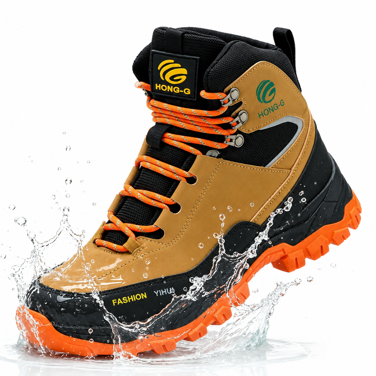 Men's Comfort Steel Toe Safety Boots – Water Repellent Leather, Kevlar Midsole