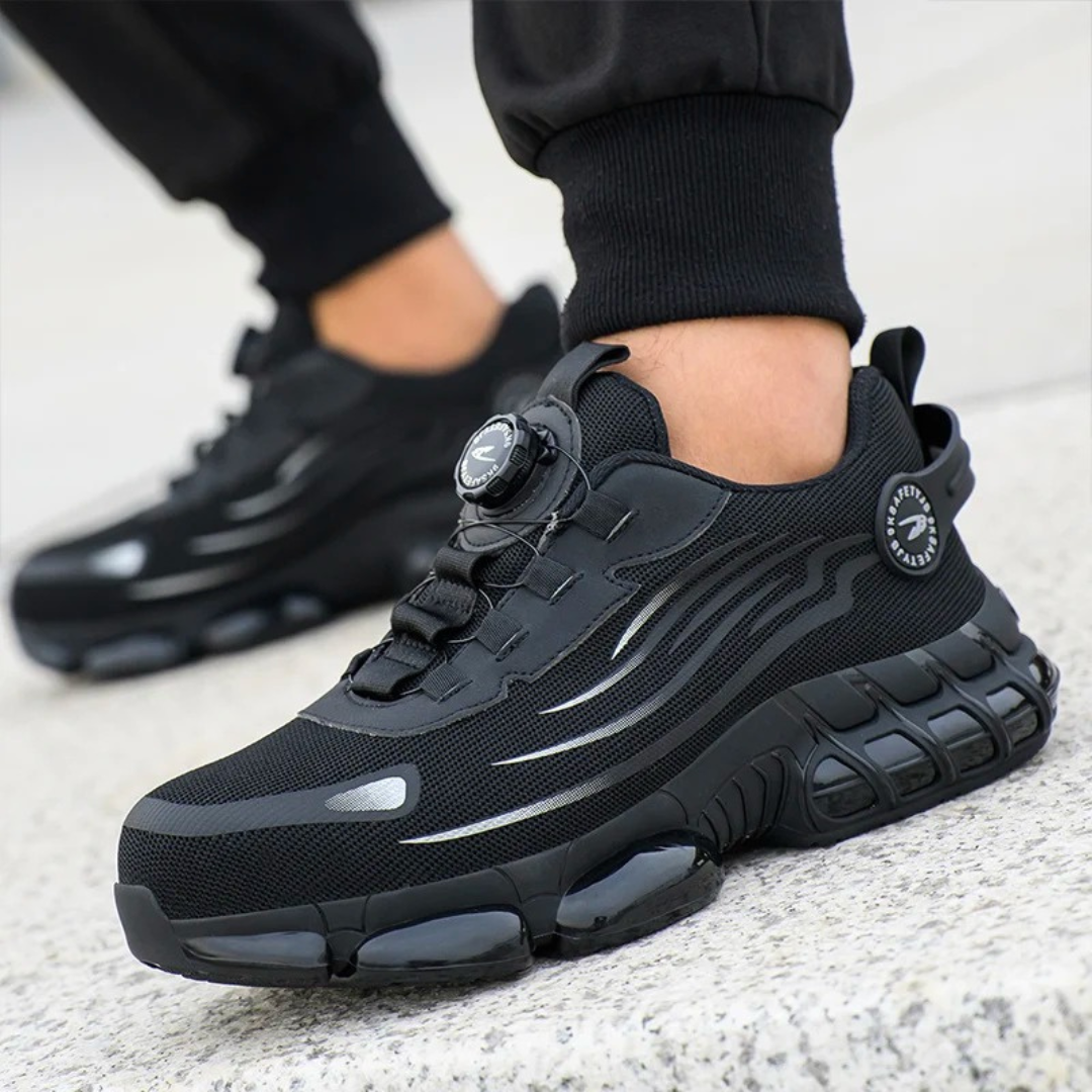 Zapatillas de trabajo para hombre con cordones de marcación, antideslizantes y de seguridad