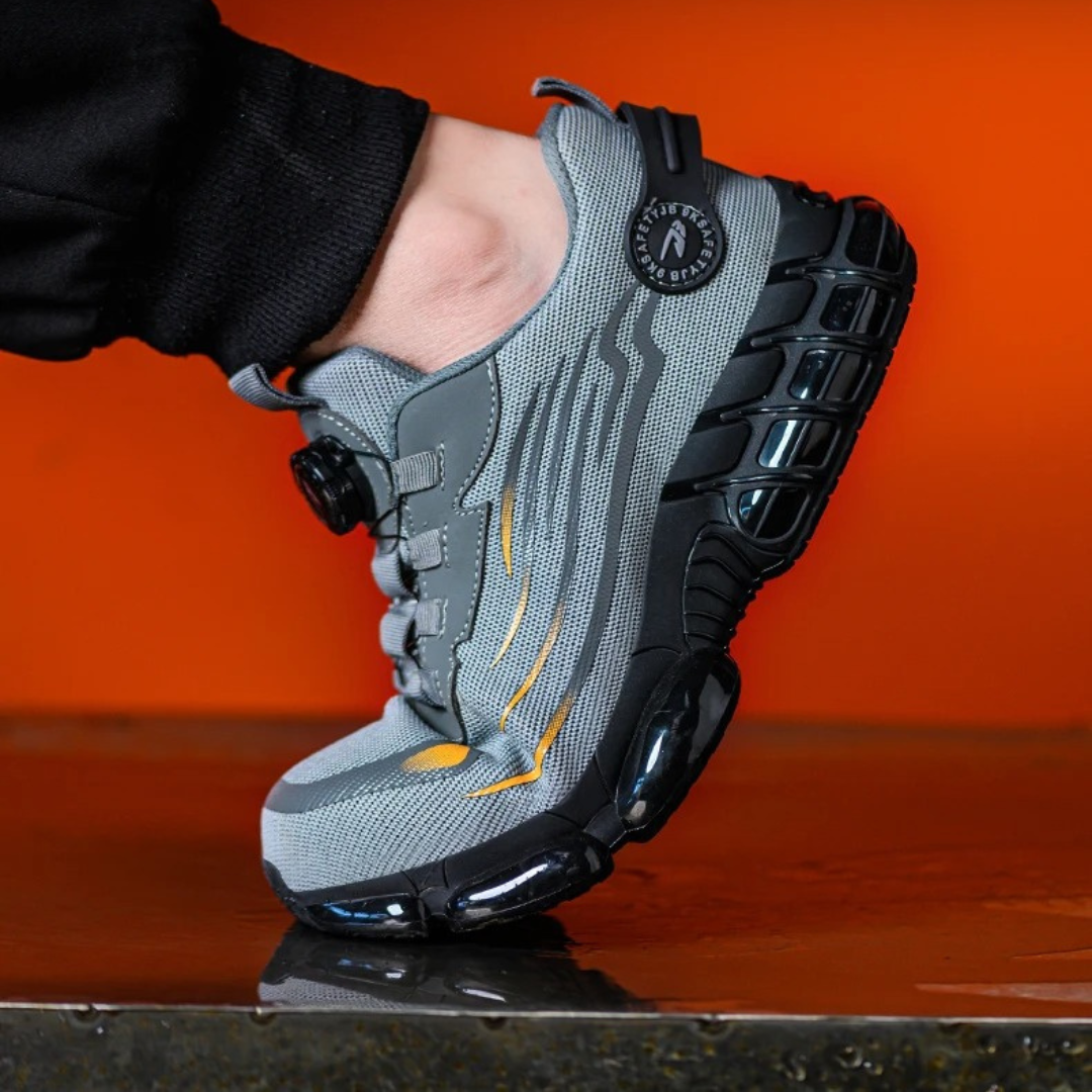 Zapatillas de trabajo para hombre con cordones de marcación, antideslizantes y de seguridad