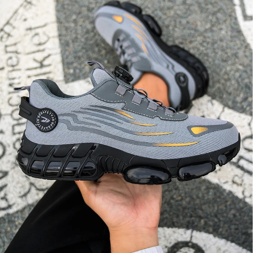 Zapatillas de trabajo para hombre con cordones de marcación, antideslizantes y de seguridad