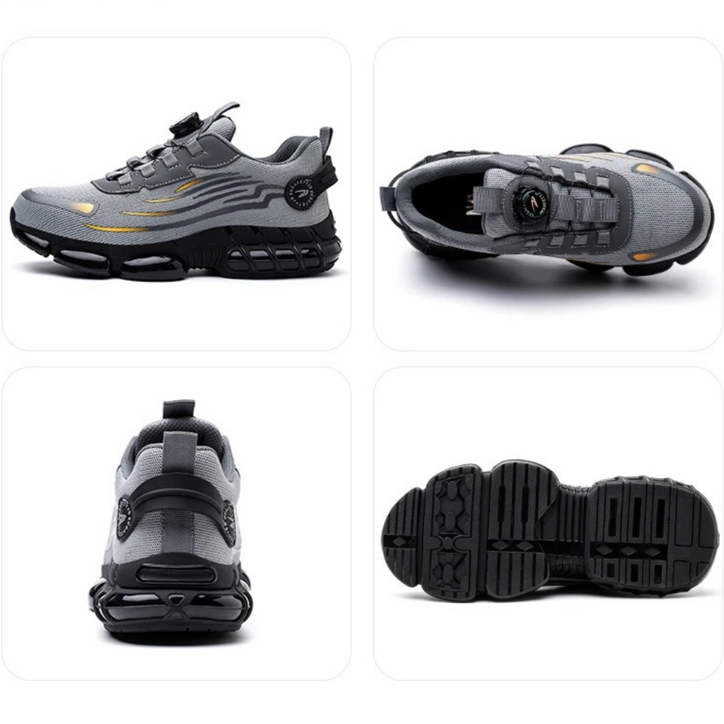 Zapatillas de trabajo para hombre con cordones de marcación, antideslizantes y de seguridad