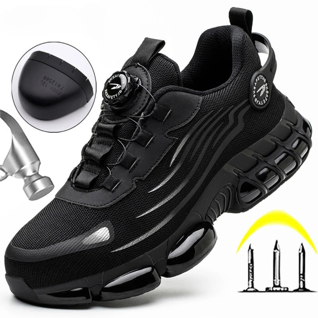 Zapatillas de trabajo para hombre con cordones de marcación, antideslizantes y de seguridad